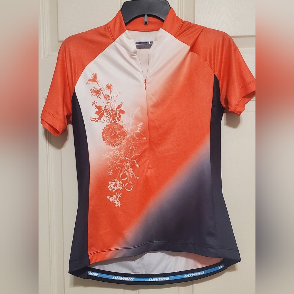 Novara Cycling Biking Jersey Shirt 1/2 Zip  Red Black Women's .Size S